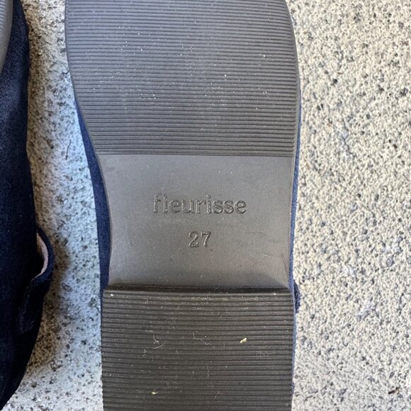 FLEURISSE Josephine T-Bar Shoes Girls 27 Navy Blue Suede Mary Janes Dress Shoe - Picture 10 of 10